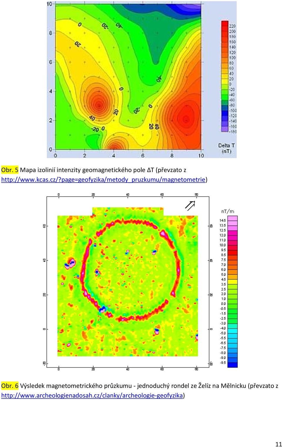 6 Výsledek magnetometrického průzkumu - jednoduchý rondel ze Želíz na