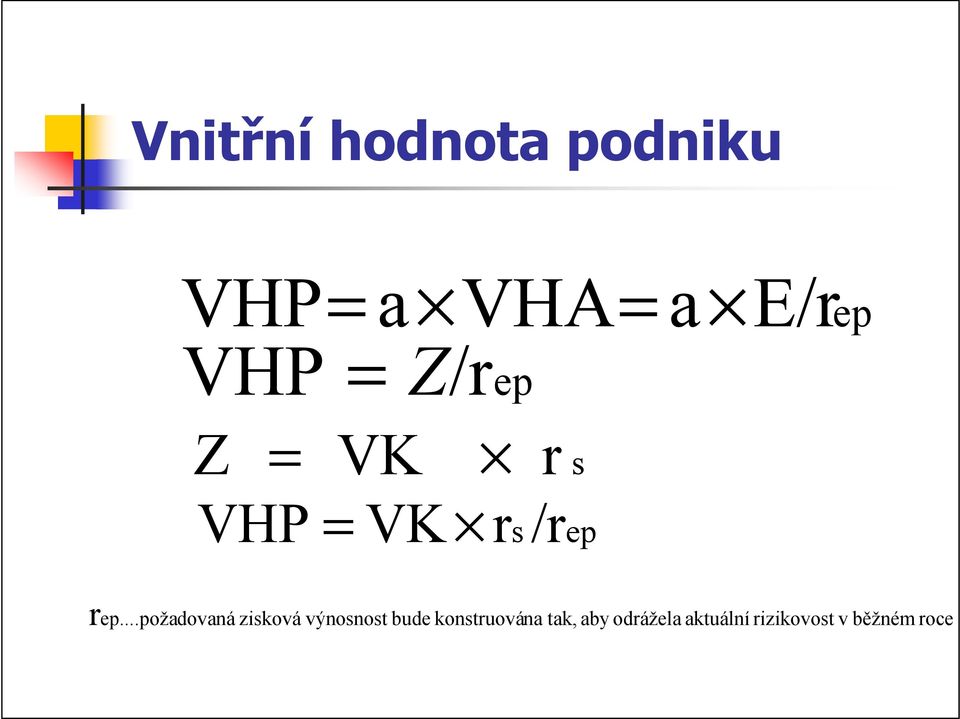 ..požadovaná zisková výnosnost bude