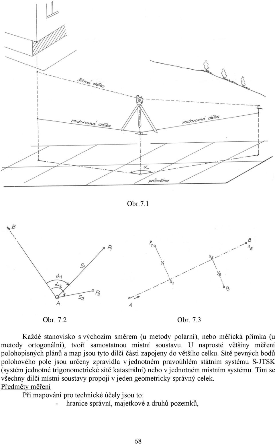 Sítě pevných bodů polohového pole jsou určeny zpravidla v jednotném pravoúhlém státním systému S-JTSK (systém jednotné trigonometrické sítě katastrální) nebo