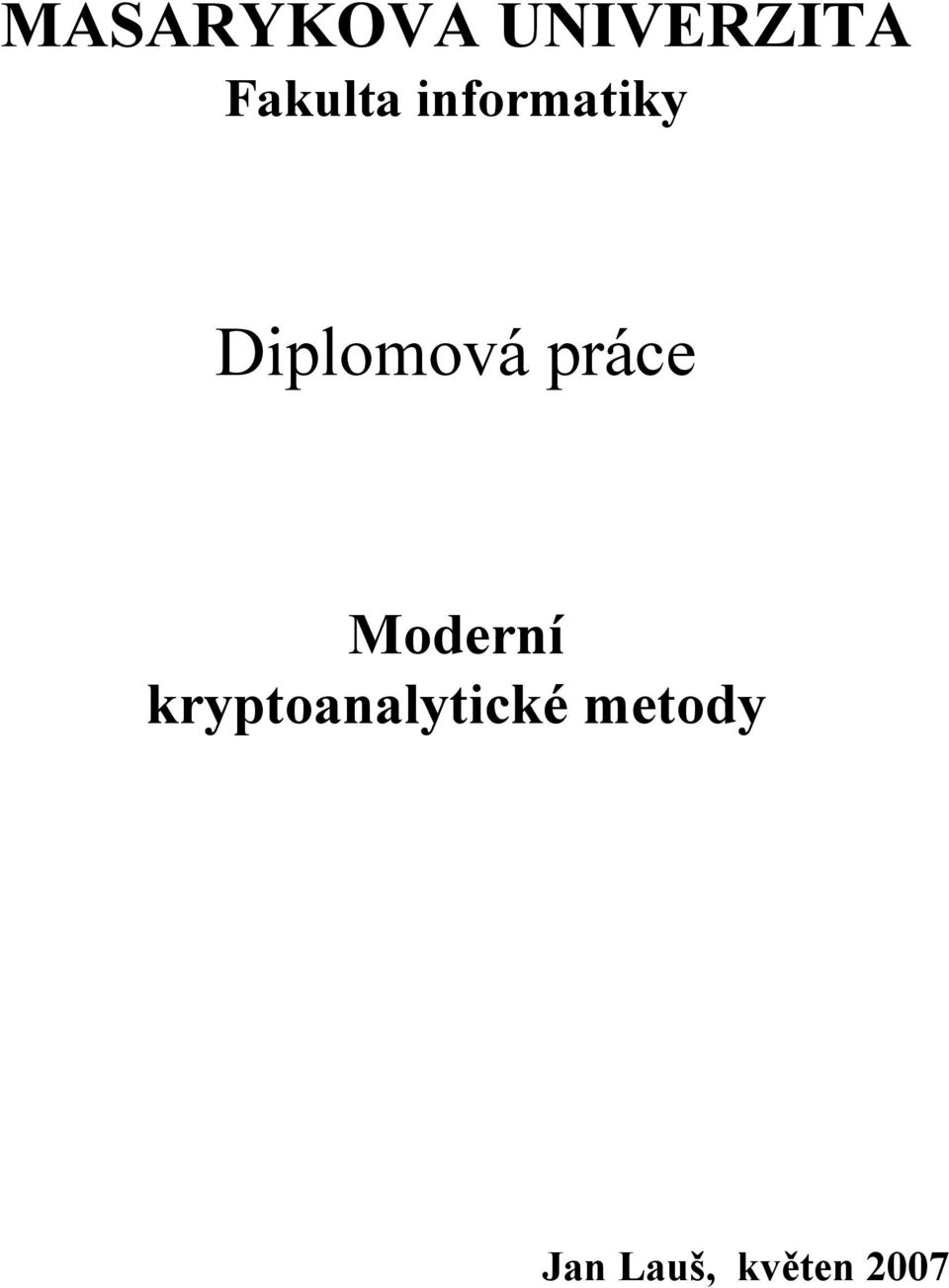 Diplomová práce Moderní