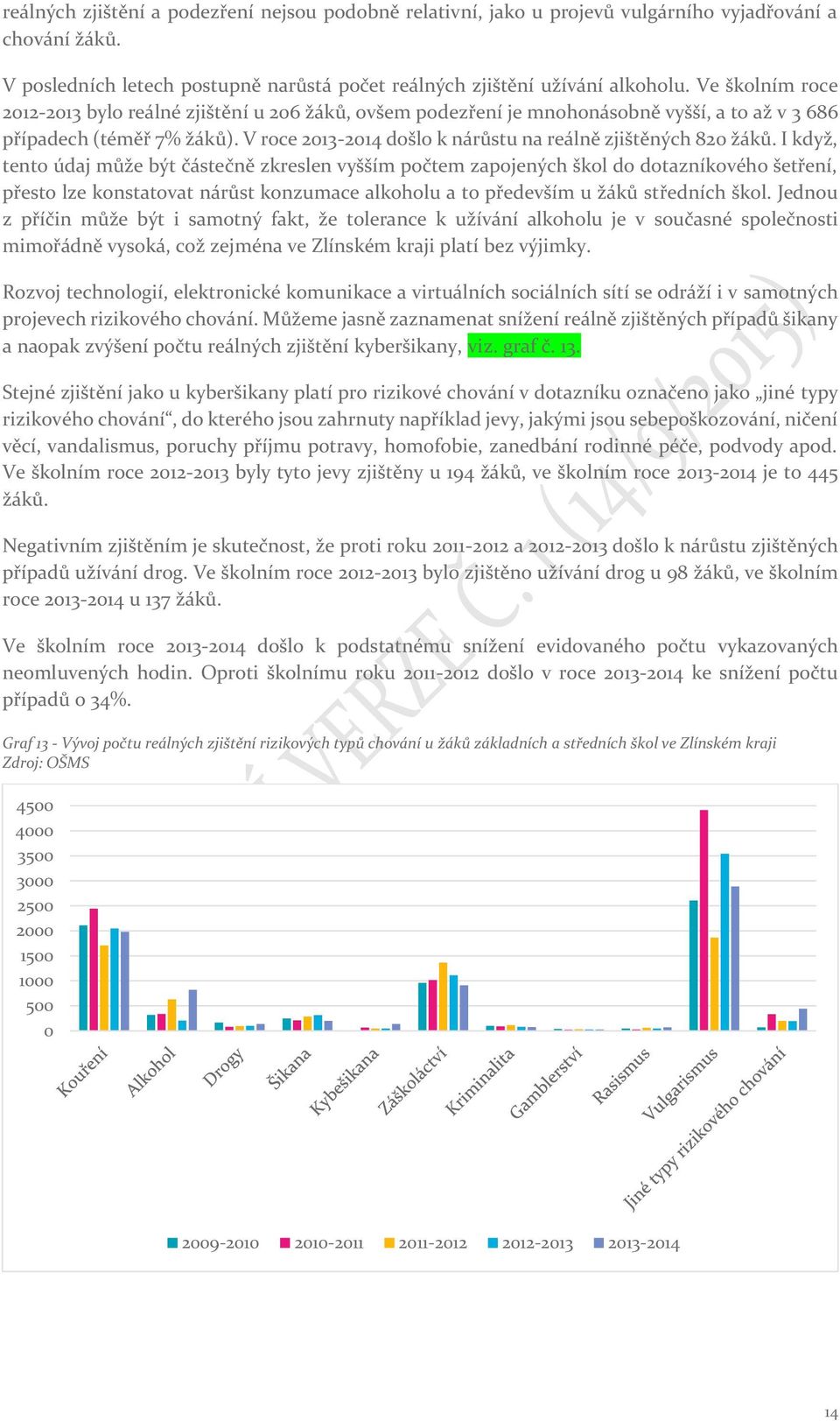 V roce 2013-2014 došlo k nárůstu na reálně zjištěných 820 žáků.