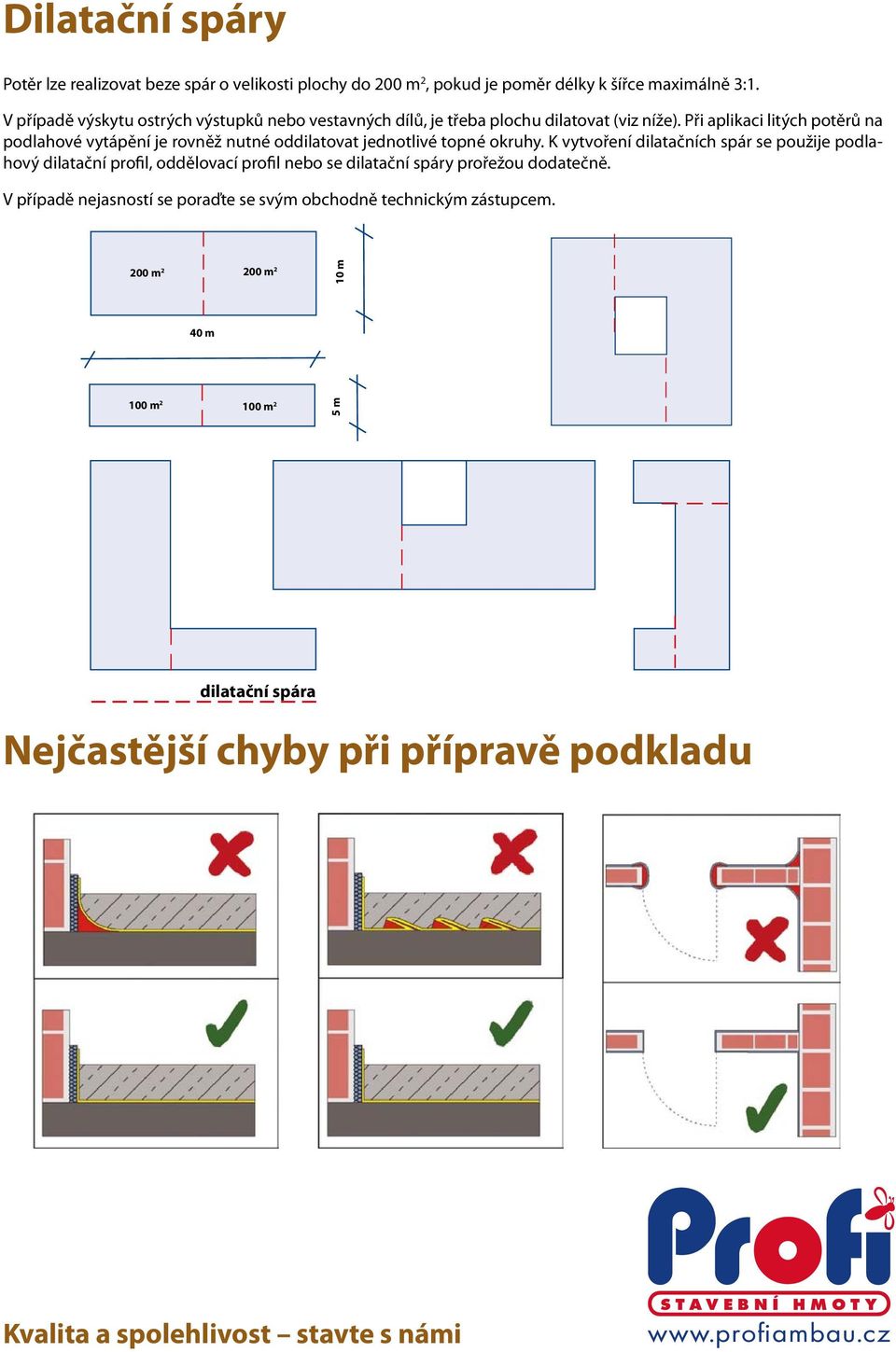 Při aplikaci litých potěrů na podlahové vytápění je rovněž nutné oddilatovat jednotlivé topné okruhy.