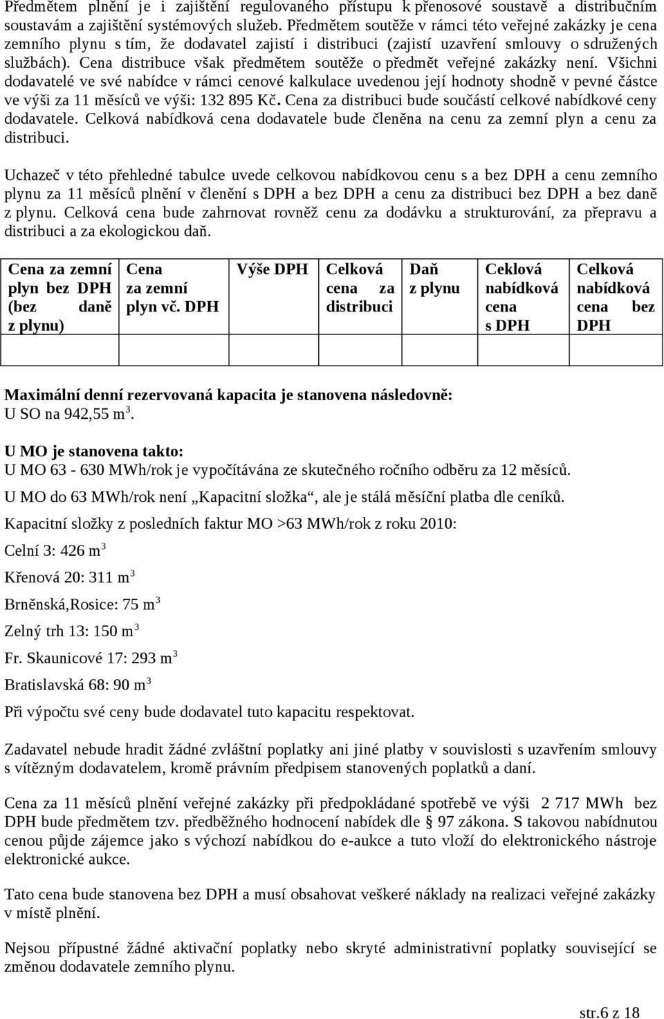 Cena distribuce však předmětem soutěže o předmět veřejné zakázky není.