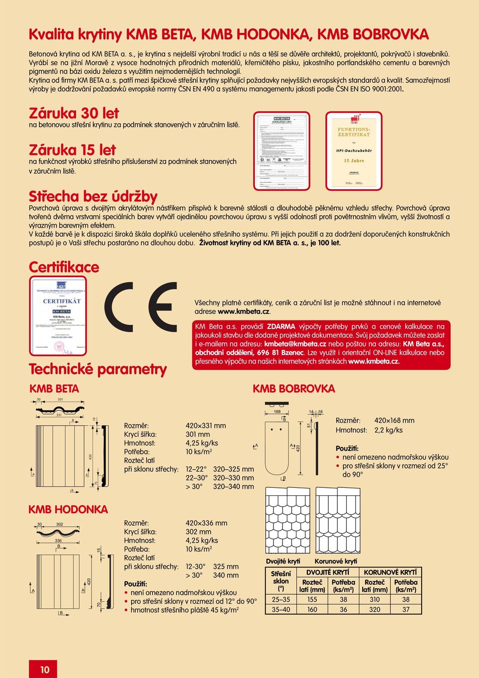technologií. Krytina od firmy KM BETA a. s. patří mezi špičkové střešní krytiny splňující požadavky nejvyšších evropských standardů a kvalit.