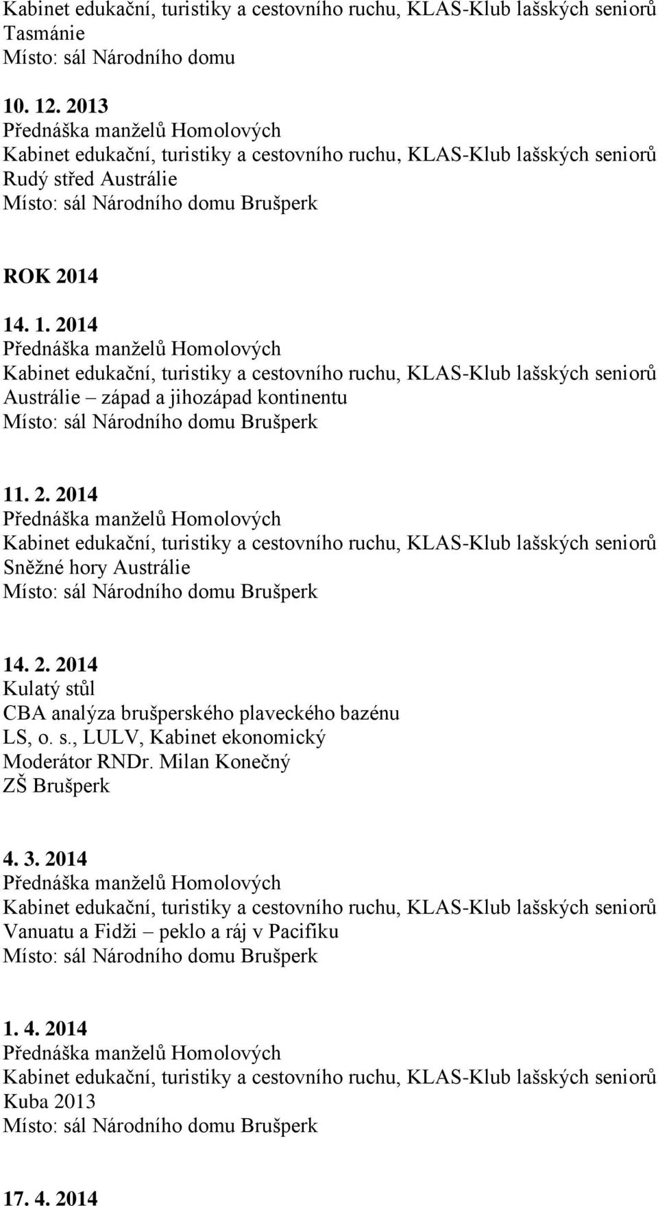 s., LULV, Kabinet ekonomický Moderátor RNDr. Milan Konečný 4. 3.