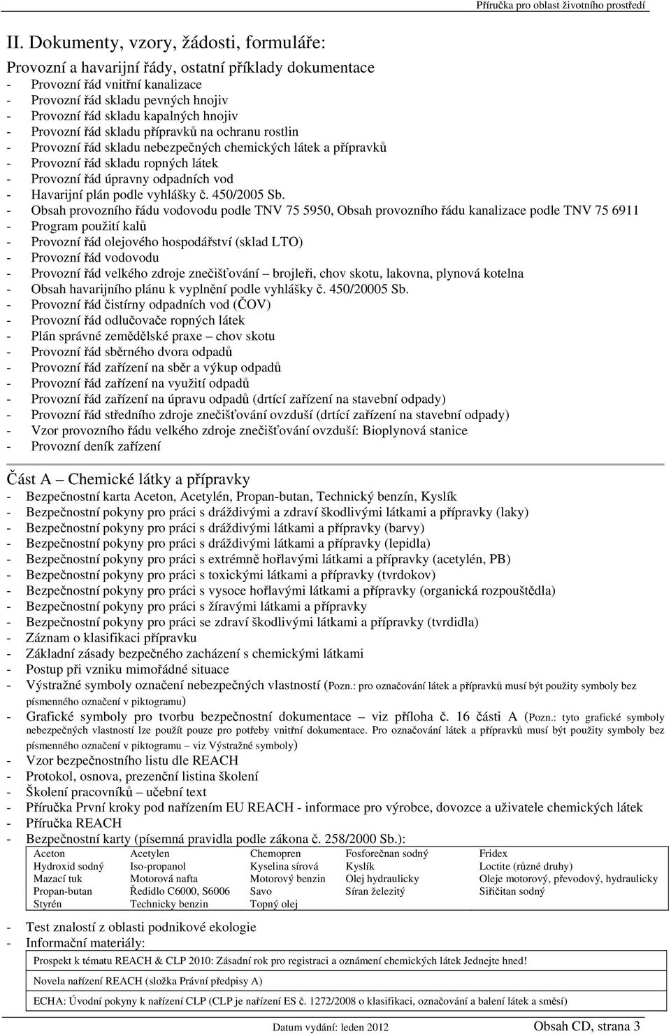 odpadních vod - Havarijní plán podle vyhlášky č. 450/2005 Sb.