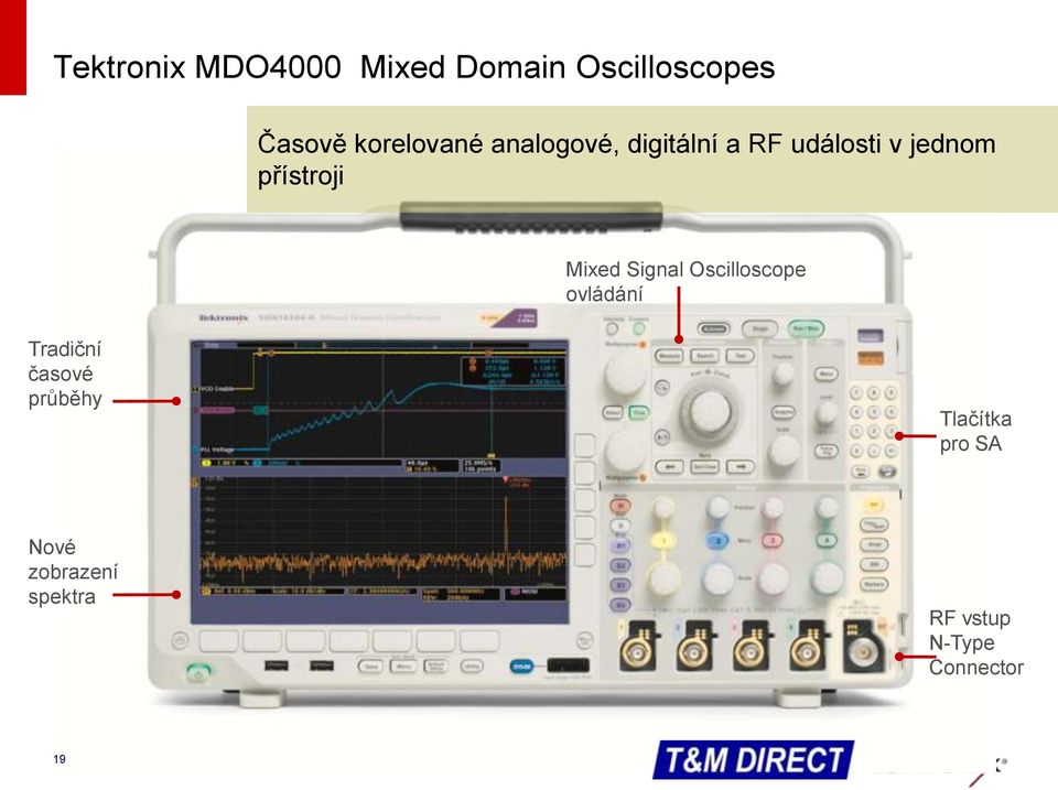 přístroji Mixed Signal Oscilloscope ovládání Tradiční časové