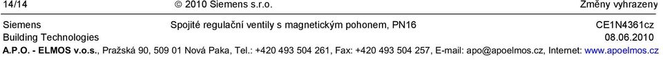 , Pražská 90, 509 0 Nová Paka, Tel.