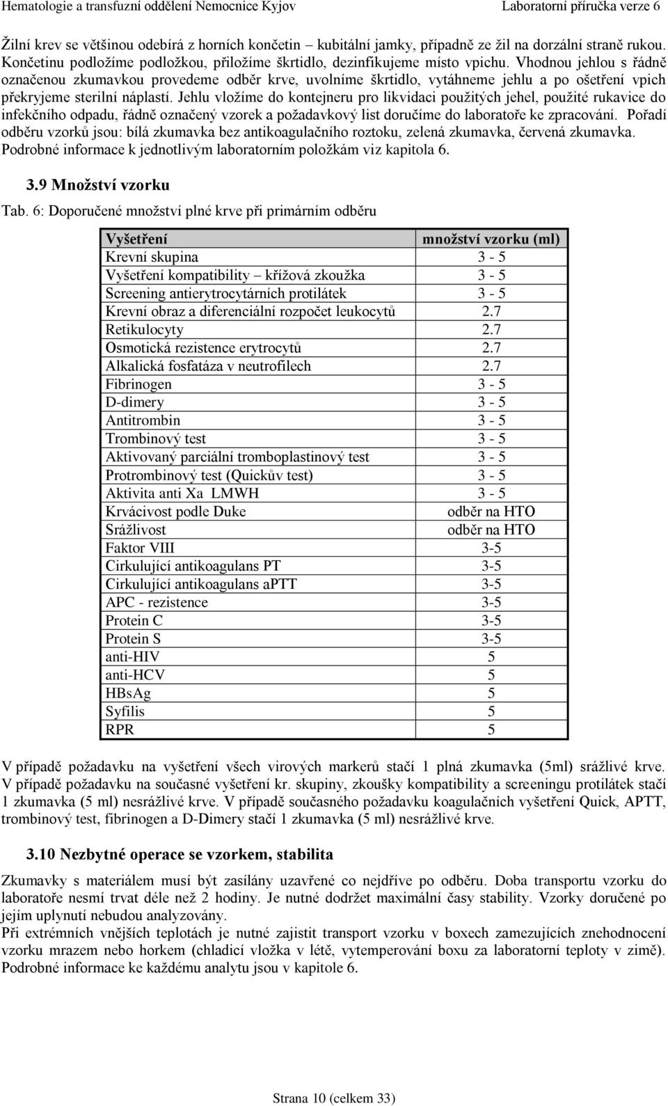 Jehlu vložíme do kontejneru pro likvidaci použitých jehel, použité rukavice do infekčního odpadu, řádně označený vzorek a požadavkový list doručíme do laboratoře ke zpracování.