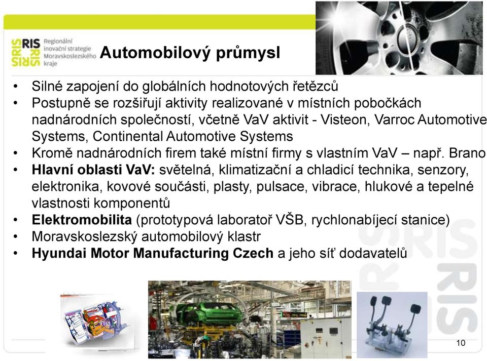 Brano Hlavní oblasti VaV: světelná, klimatizační a chladicí technika, senzory, elektronika, kovové součásti, plasty, pulsace, vibrace, hlukové a tepelné