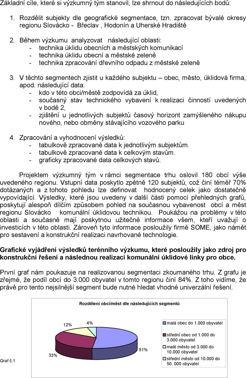 Během výzkumu analyzovat následující oblasti: - technika úklidu obecních a městských komunikací - technika úklidu obecní a městské zeleně - technika zpracování dřevního odpadu z městské zeleně 3.