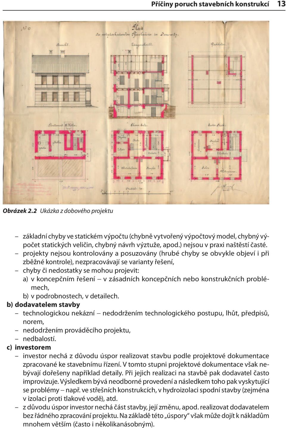 projekty nejsou kontrolovány a posuzovány (hrubé chyby se obvykle objeví i při zběžné kontrole), nezpracovávají se varianty řešení, chyby či nedostatky se mohou projevit: a) v koncepčním řešení v