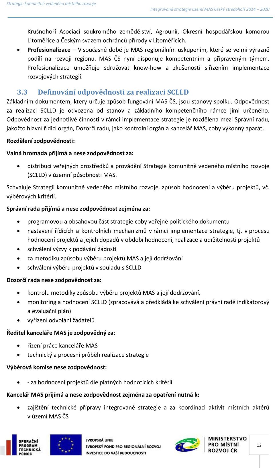 Profesionalizace umožňuje sdružovat know-how a zkušenosti s řízením implementace rozvojových strategií. 3.