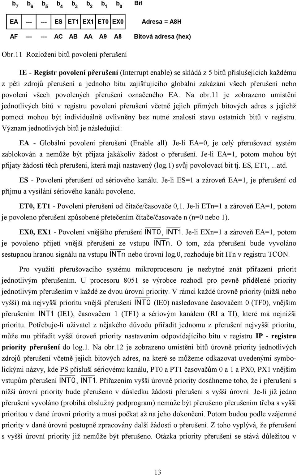 ní všech přerušení nebo povolení všech povolených přerušení označeného EA. Na obr.