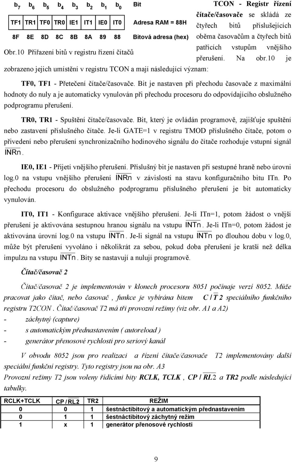 Bit je nastaven při přechodu časovače z maximá lní hodnoty do nuly a je automaticky vynulová n při přechodu procesoru do odpovídajícího obslužného podprogramu přerušení.