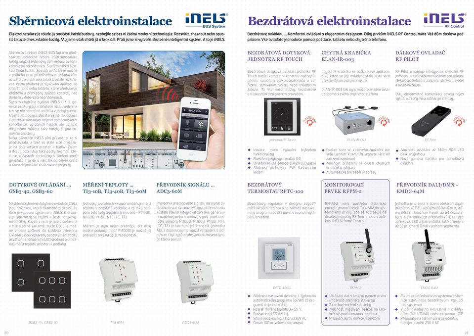 Díky prvkům inels RF Control máte Váš dům doslova pod palcem. Vše ovládáte jednoduše pomocí počítače, tabletu nebo chytrého telefonu.