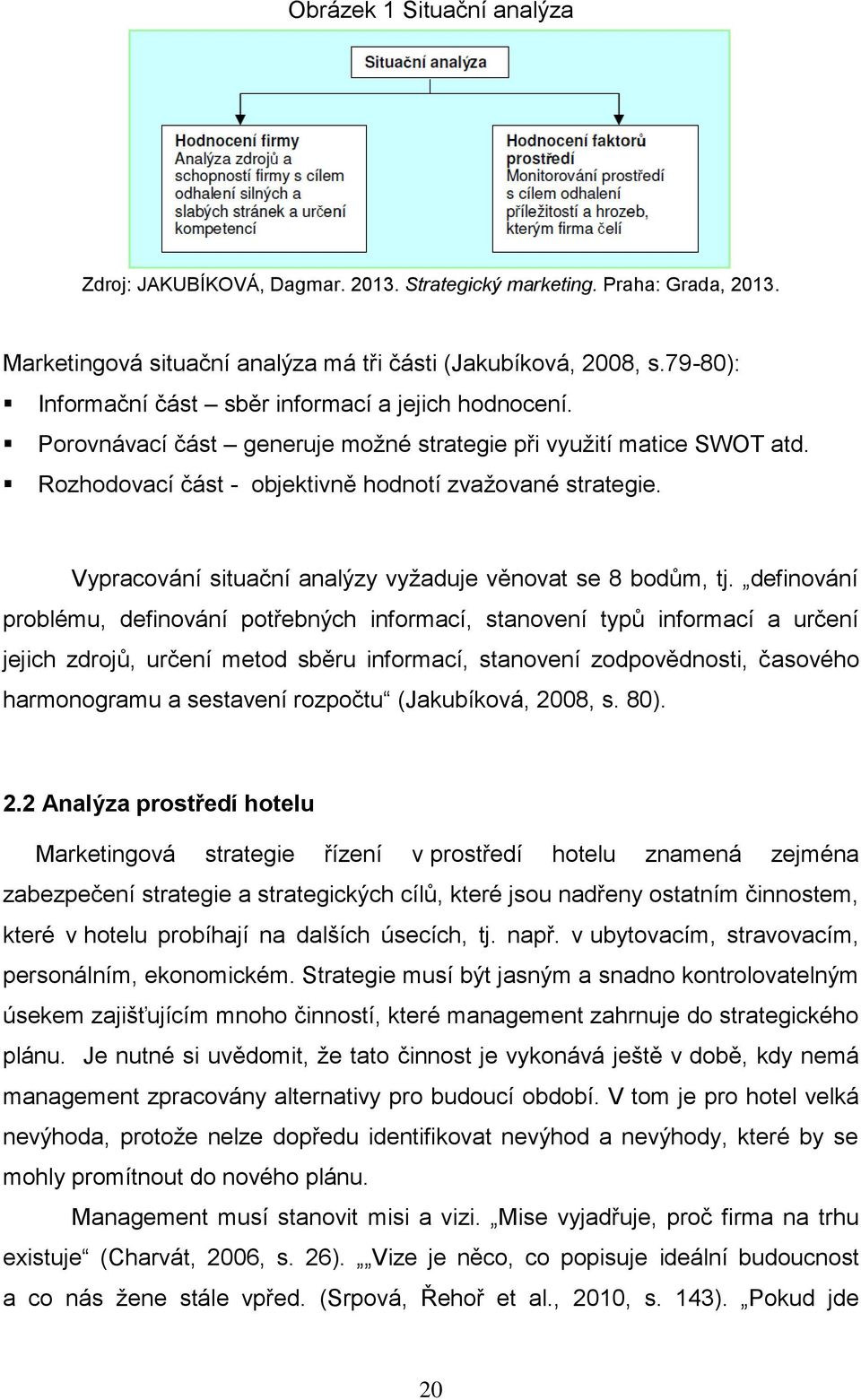 Vypracování situační analýzy vyžaduje věnovat se 8 bodům, tj.