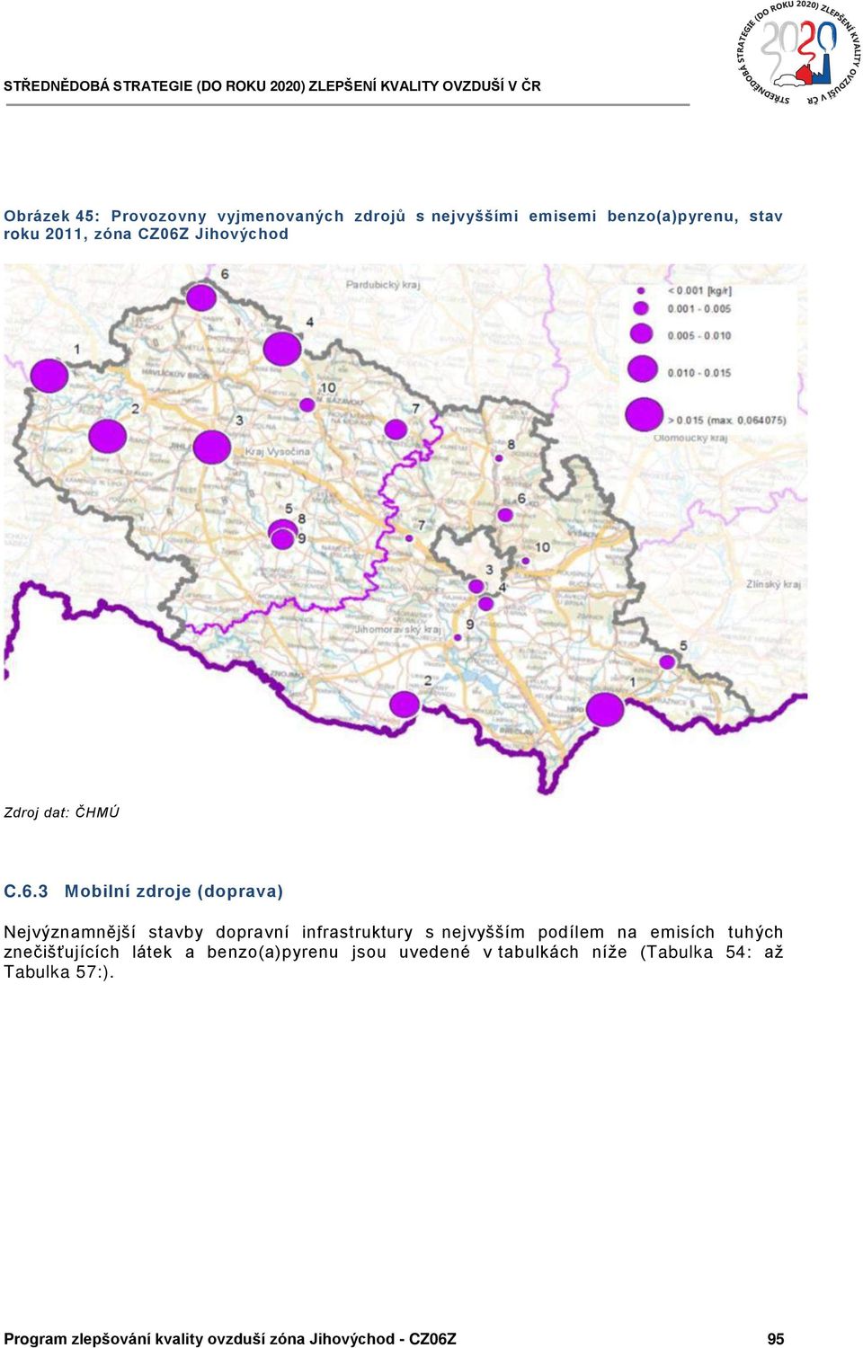 infrastruktury s nejvyšším podílem na emisích tuhých znečišťujících látek a benzo(a)pyrenu jsou