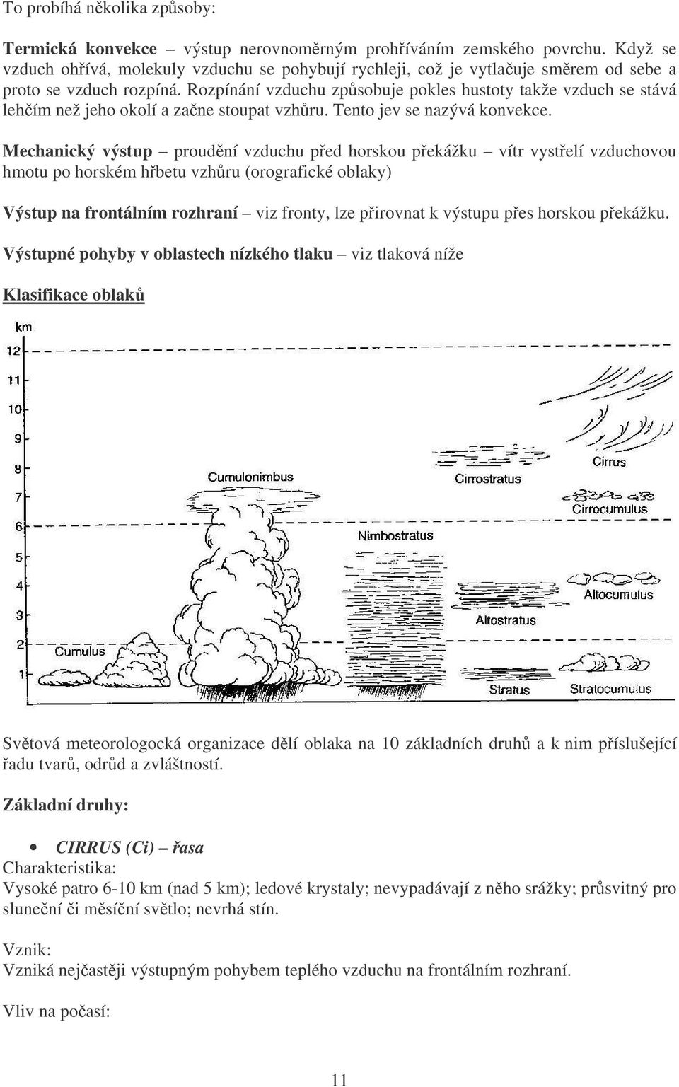 Rozpínání vzduchu zpsobuje pokles hustoty takže vzduch se stává lehím než jeho okolí a zane stoupat vzhru. Tento jev se nazývá konvekce.