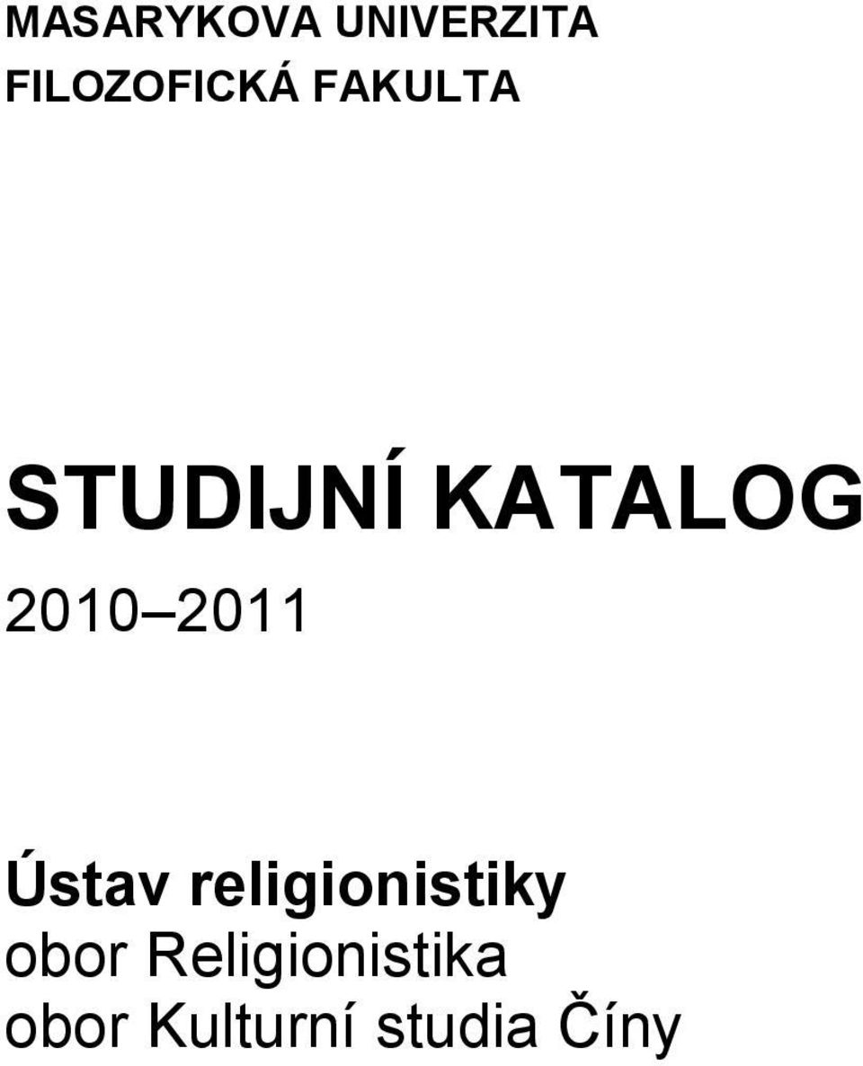 Ústav religionistiky obor