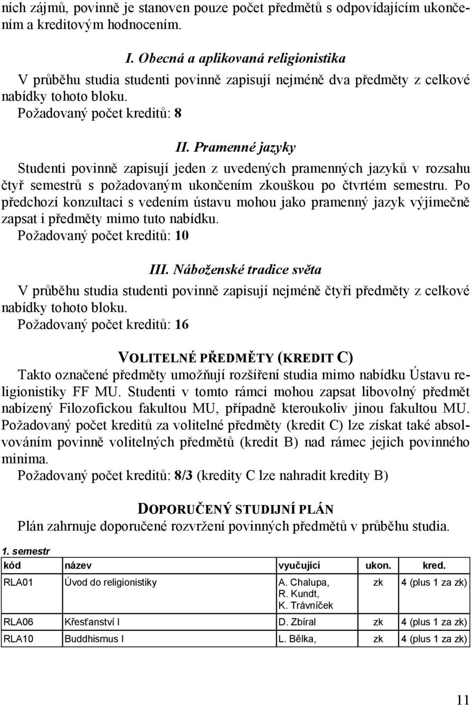 Pramenné jazyky Studenti povinně zapisují jeden z uvedených pramenných jazyků v rozsahu čtyř semestrů s požadovaným ukončením ouškou po čtvrtém semestru.