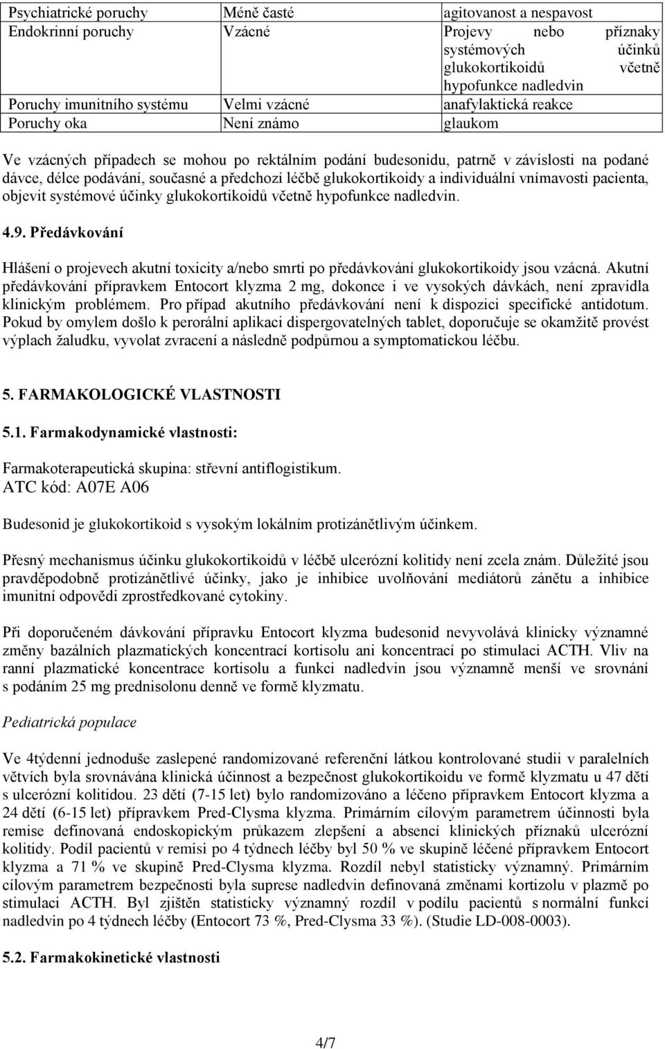 předchozí léčbě glukokortikoidy a individuální vnímavosti pacienta, objevit systémové účinky glukokortikoidů včetně hypofunkce nadledvin. 4.9.