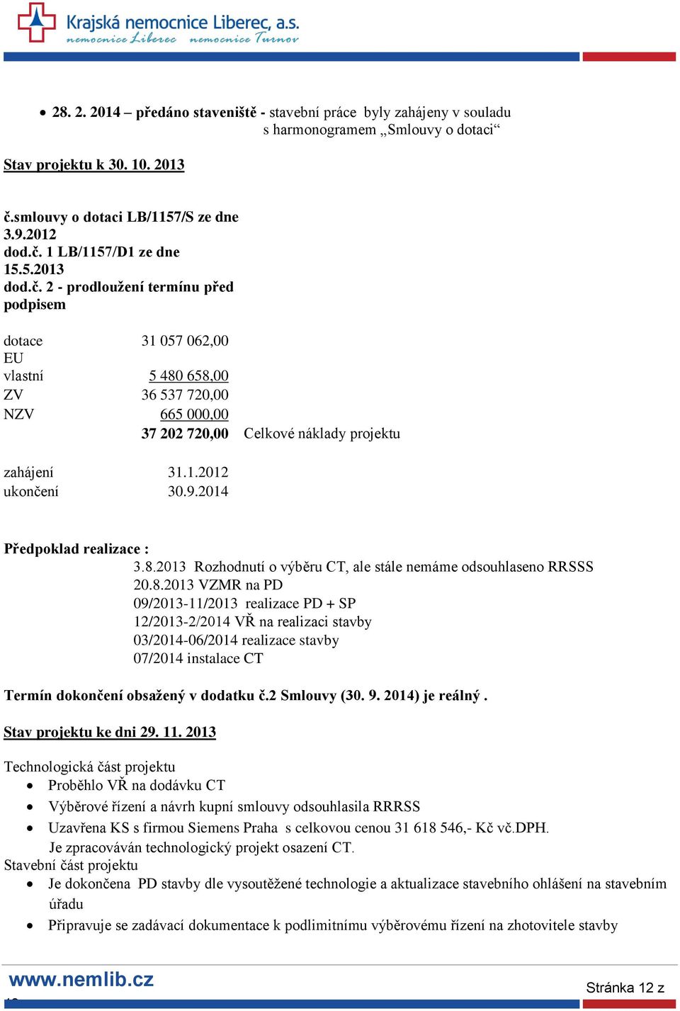 9.2014 Předpoklad realizace : 3.8.