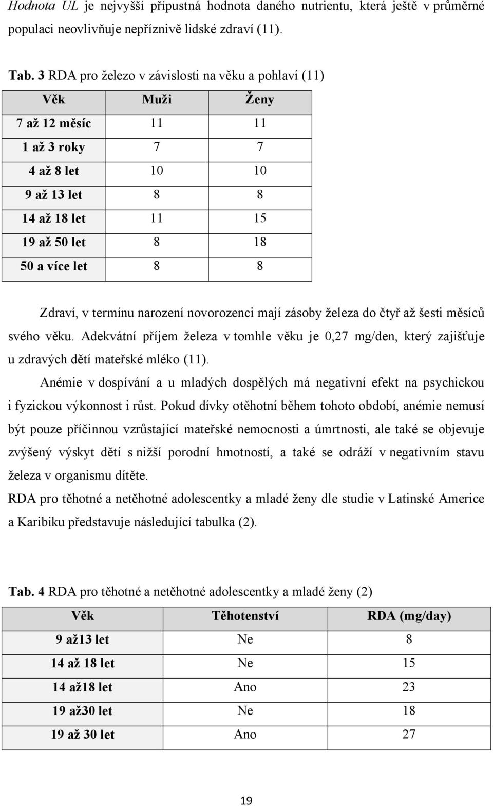 v termínu narození novorozenci mají zásoby železa do čtyř až šesti měsíců svého věku. Adekvátní příjem železa v tomhle věku je 0,27 mg/den, který zajišťuje u zdravých dětí mateřské mléko (11).