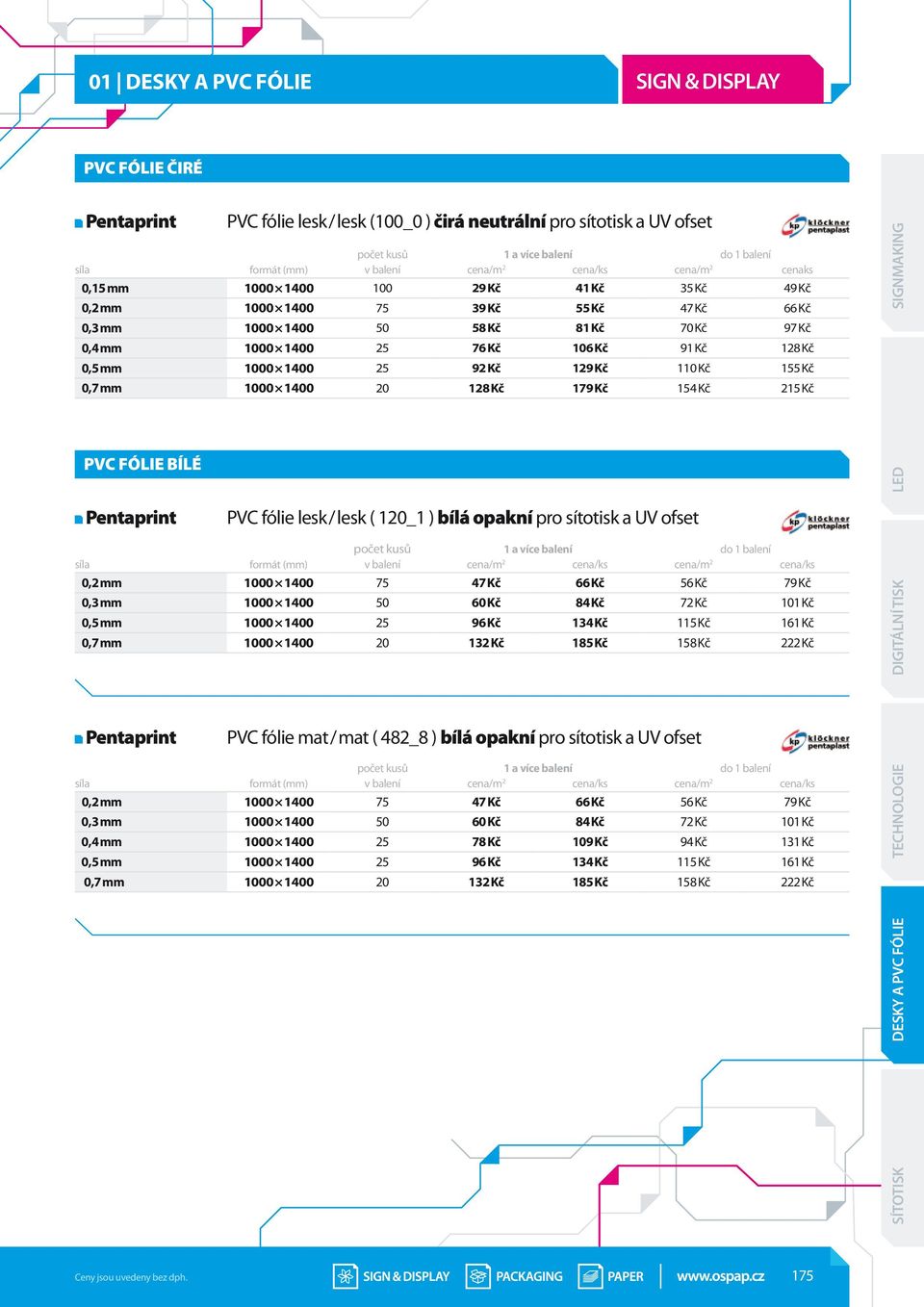 Kč 129 Kč 110 Kč 155 Kč 0,7 mm 1000 1400 20 128 Kč 179 Kč 154 Kč 215 Kč pvc fólie bílé Pentaprint PVC fólie lesk / lesk ( 120_1 ) bílá opakní pro sítotisk a UV ofset počet kusů 1 a více balení do 1