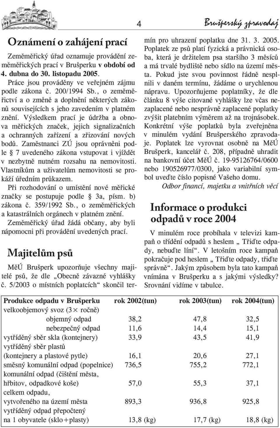 Výsledkem prací je údržba a obnova měřických značek, jejich signalizačních a ochranných zařízení a zřizování nových bodů.