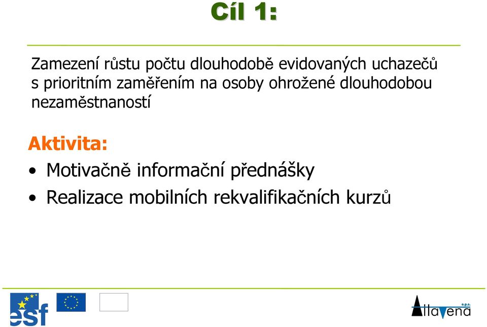 dlouhodobou nezaměstnaností Aktivita: Motivačně