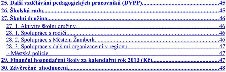 ..46 28. 3. Spolupráce s dalšími organizacemi v regionu... 47 - Městská policie... 47 29.