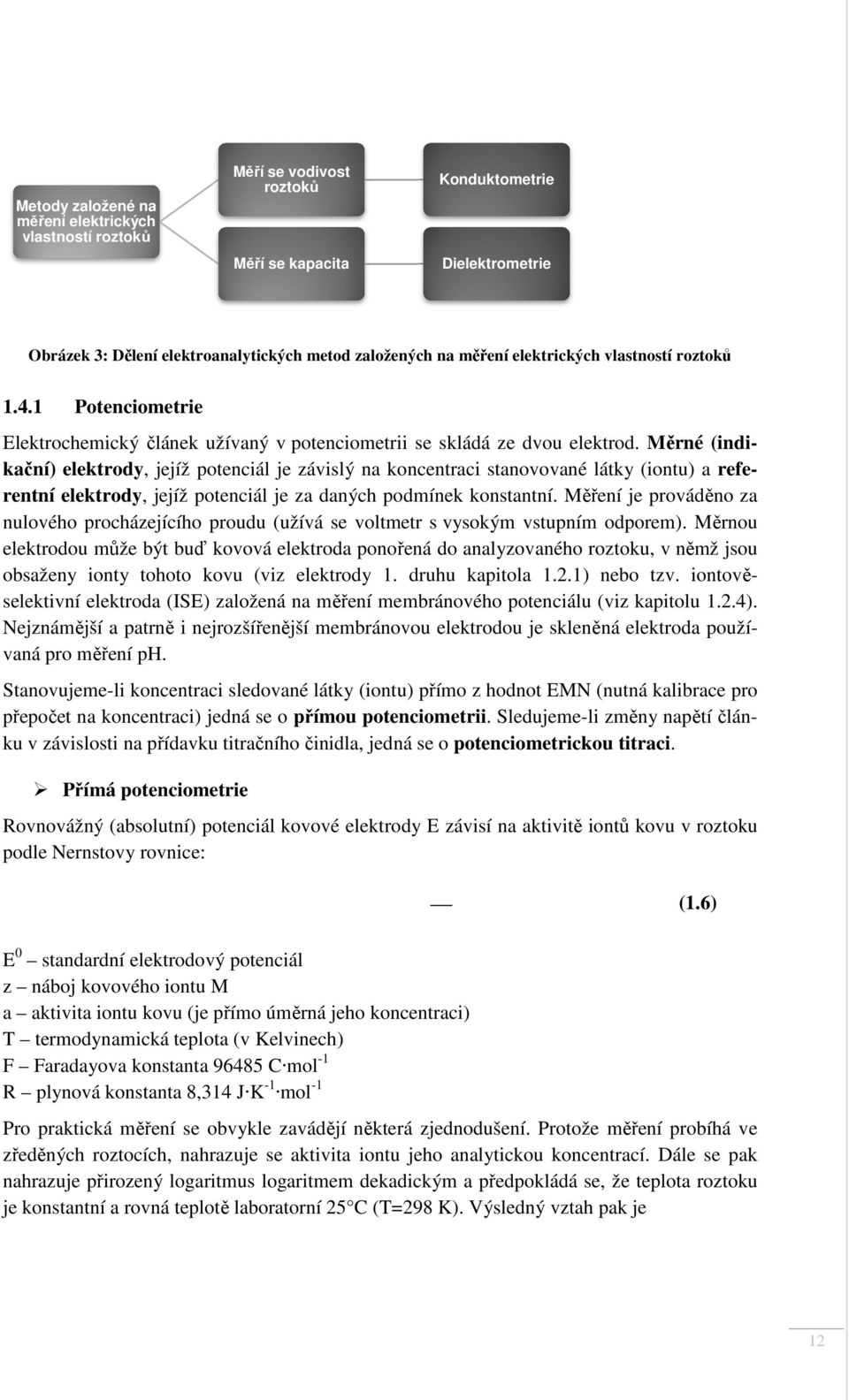 Měrné (indikační) elektrody,, jejíž potenciál je závislý na koncentraci stanovované látky (iontu) a refe- rentní elektrody,, jejíž potenciál je za daných podmínek konstantní.