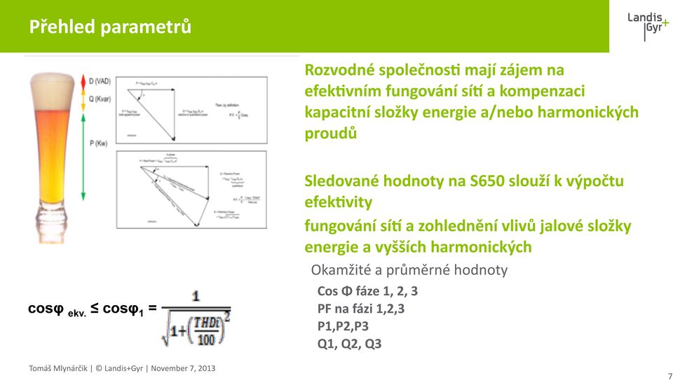 výpočtu efek\vity fungování sí2 a zohlednění vlivů jalové složky energie a vyšších