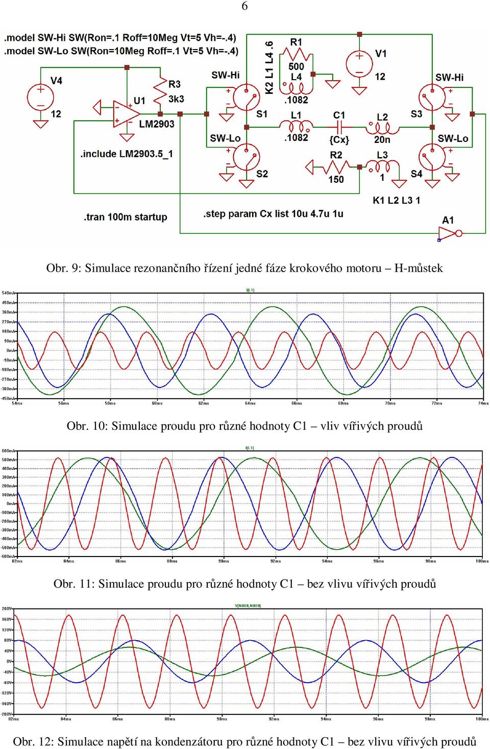 10: Simulace proudu pro r zné hodnoty C1 vliv ví ivých proud Obr.