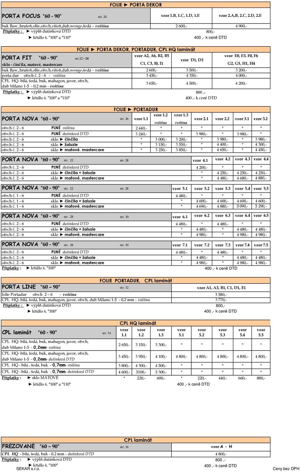 22-24 D1, D3 sklo - činčila, matové, mastercare C1, C3, I0, I1 G2, G5, H1, H4 buk Baw.