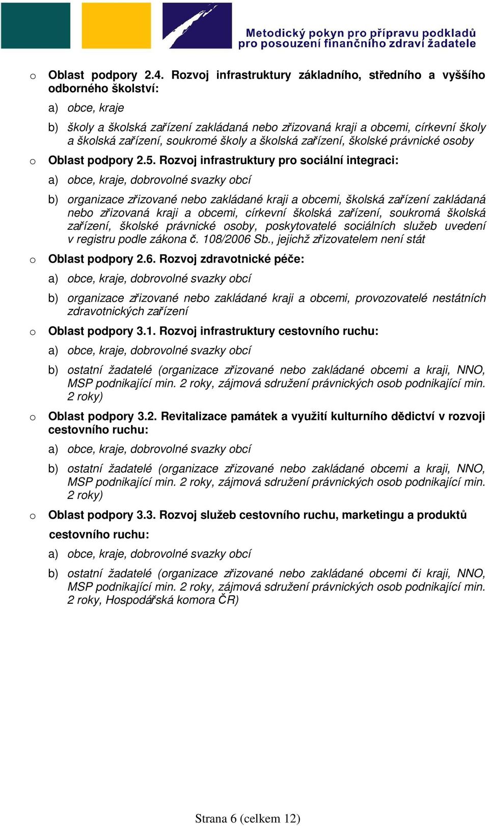 zařízení, šklské právnické sby Oblast pdpry 2.5.