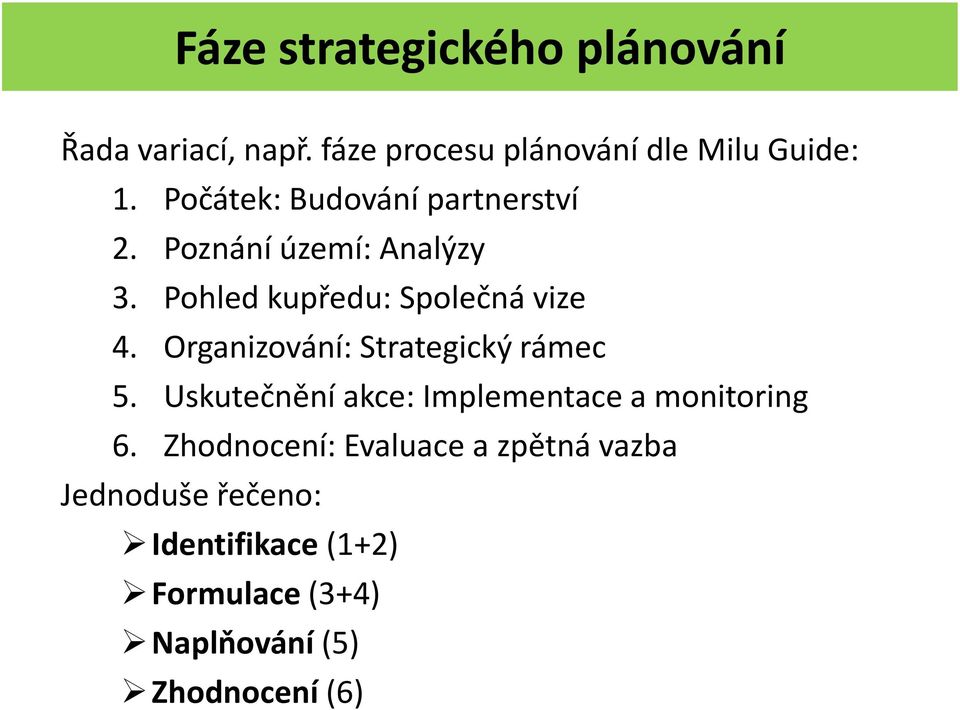 Organizování: Strategický rámec 5. Uskutečnění akce: Implementace a monitoring 6.