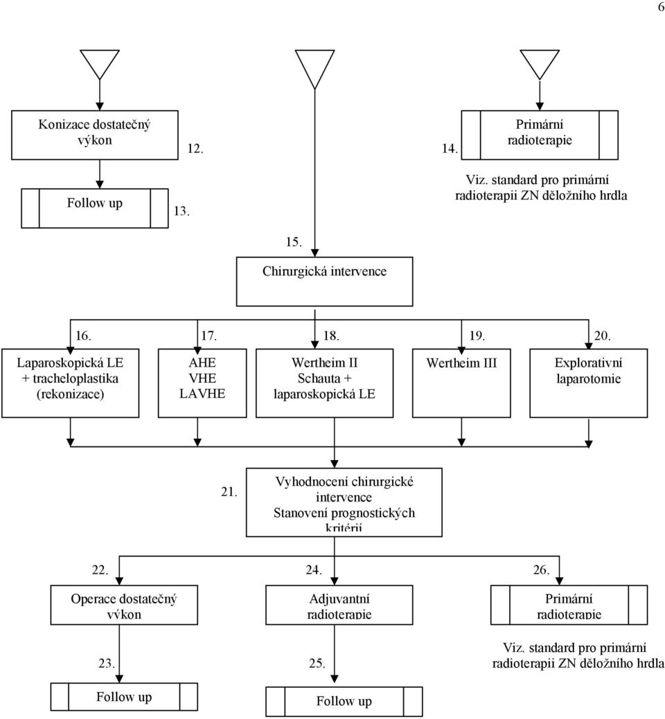 Laparoskopická LE + tracheloplastika (rekonizace) AHE VHE LAVHE Wertheim II Schauta + laparoskopická LE Wertheim III Explorativní