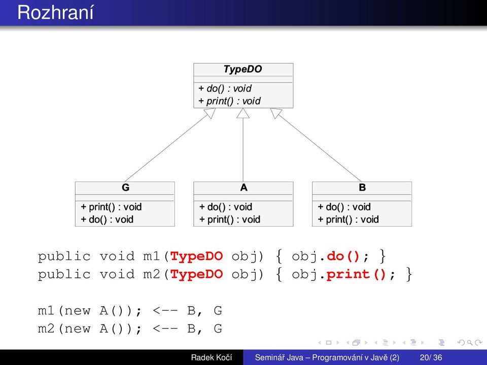 m1(typedo obj) { obj.do(); public void m2(typedo obj) { obj.