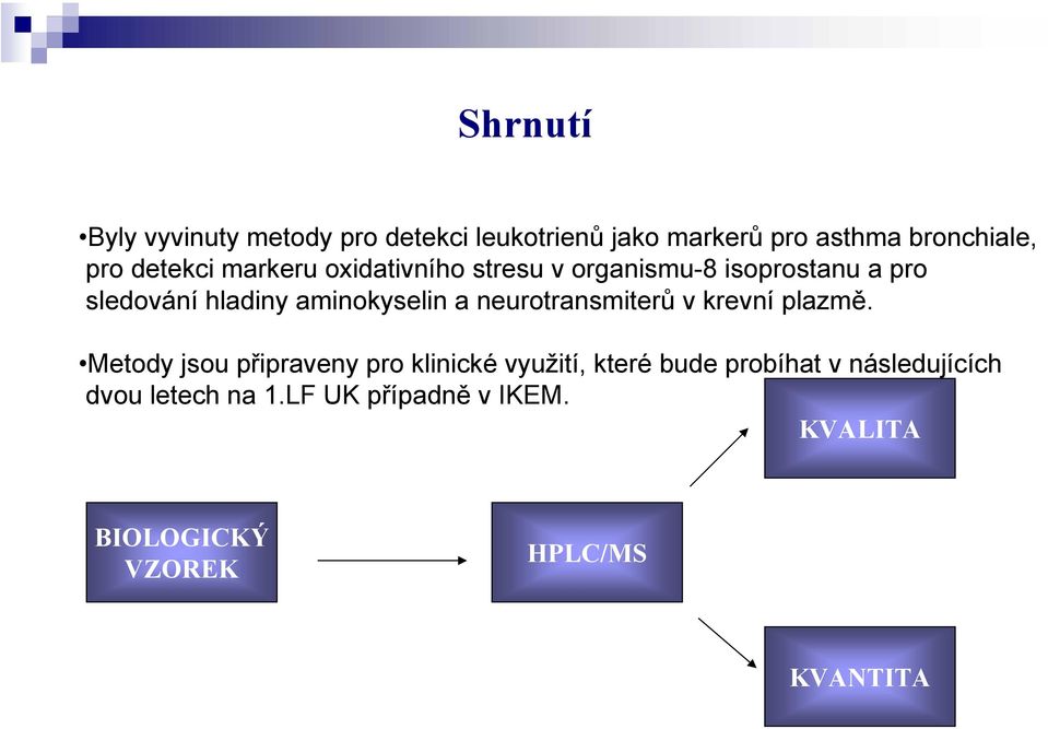 aminokyselin a neurotransmiterů v krevní plazmě.