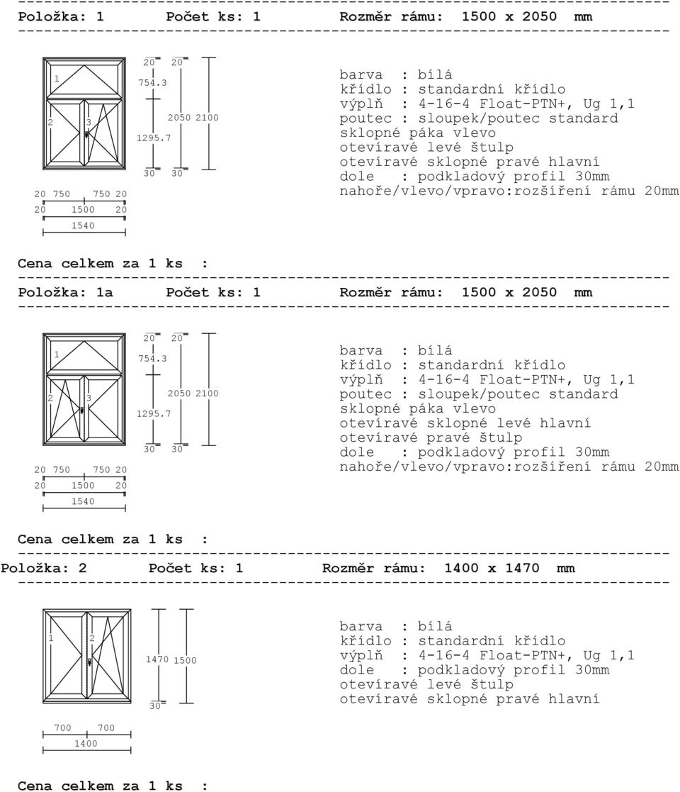 Rozměr rámu: 500 x 50 mm 2 3 750 750 500 540 754.3 50 0 295.