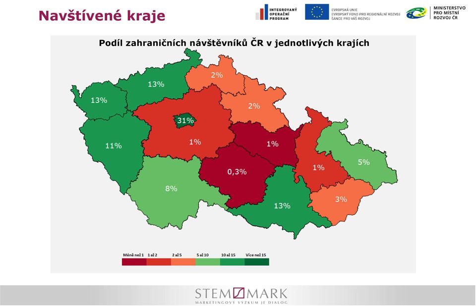 návštěvníků ČR v