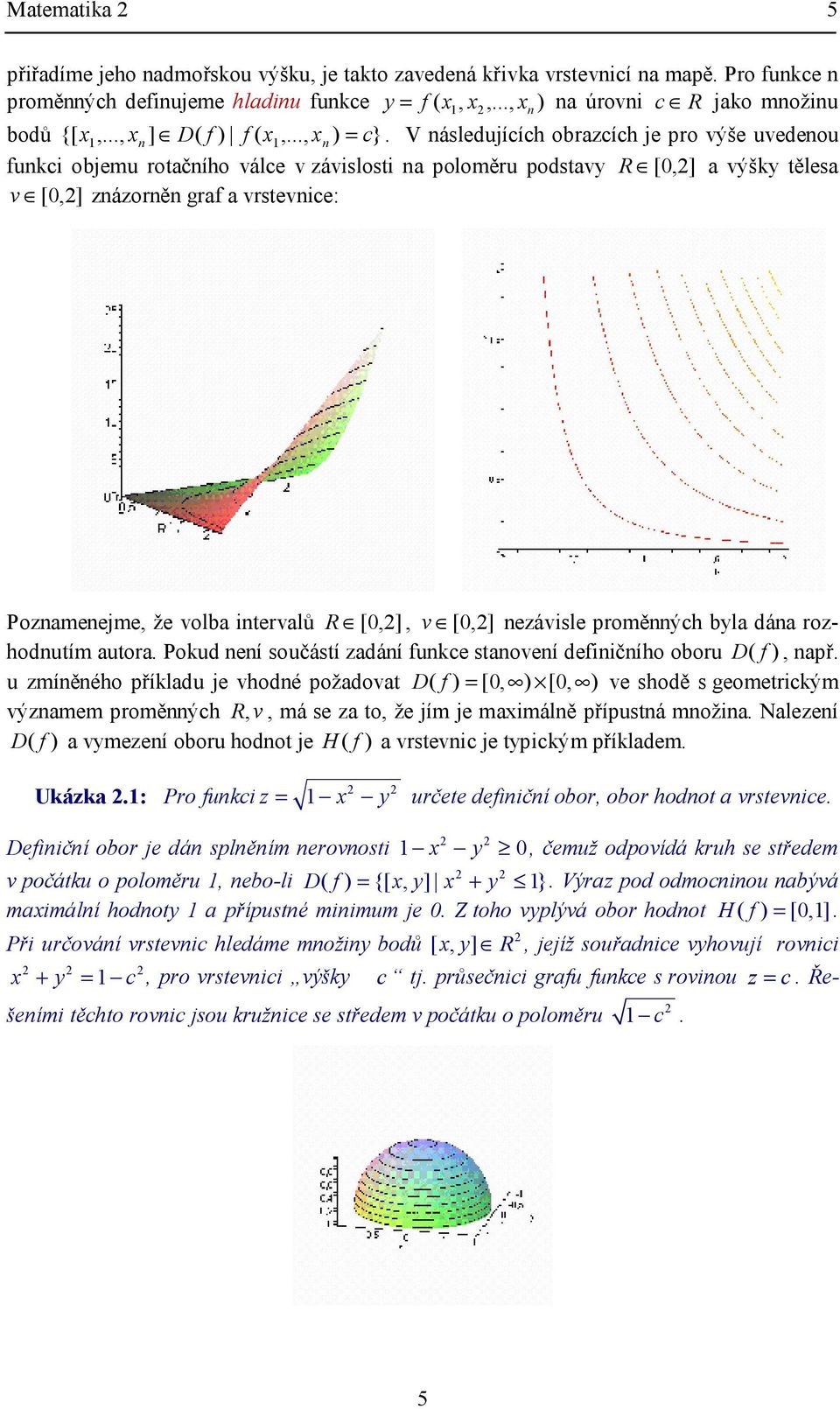 rohoduím auora Pokud eí součásí adáí fukce saoveí defiičího oboru D f, apř u míěého příkladu je vhodé požadova D f [, [, ve shodě s geomerickým výamem proměých R, v, má se a o, že jím je maimálě