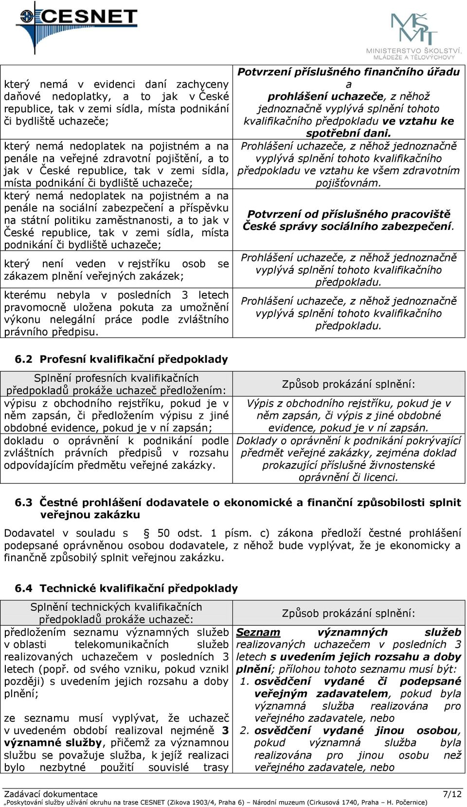 politiku zaměstnanosti, a to jak v České republice, tak v zemi sídla, místa podnikání či bydliště uchazeče; který není veden v rejstříku osob se zákazem plnění veřejných zakázek; kterému nebyla v