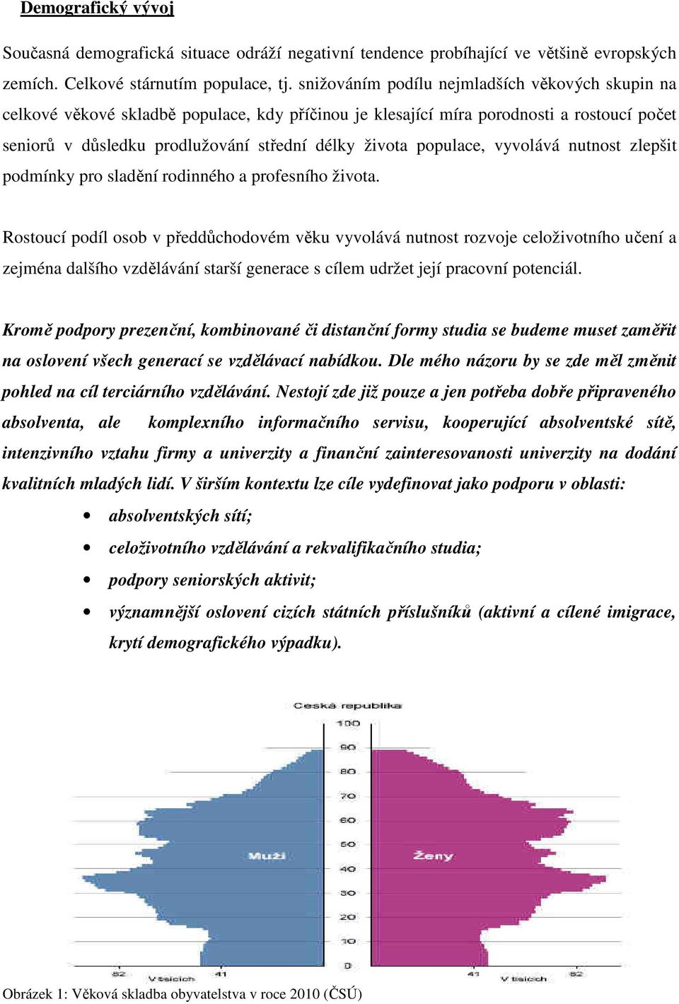 populace, vyvolává nutnost zlepšit podmínky pro sladění rodinného a profesního života.