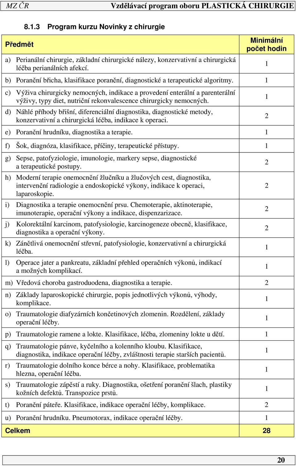 c) Výživa chirurgicky nemocných, indikace a provedení enterální a parenterální výživy, typy diet, nutriční rekonvalescence chirurgicky nemocných.