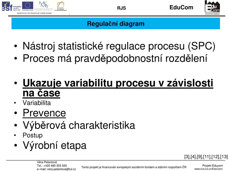 procesu v závislosti na čase Variabilita Prevence Výběrová