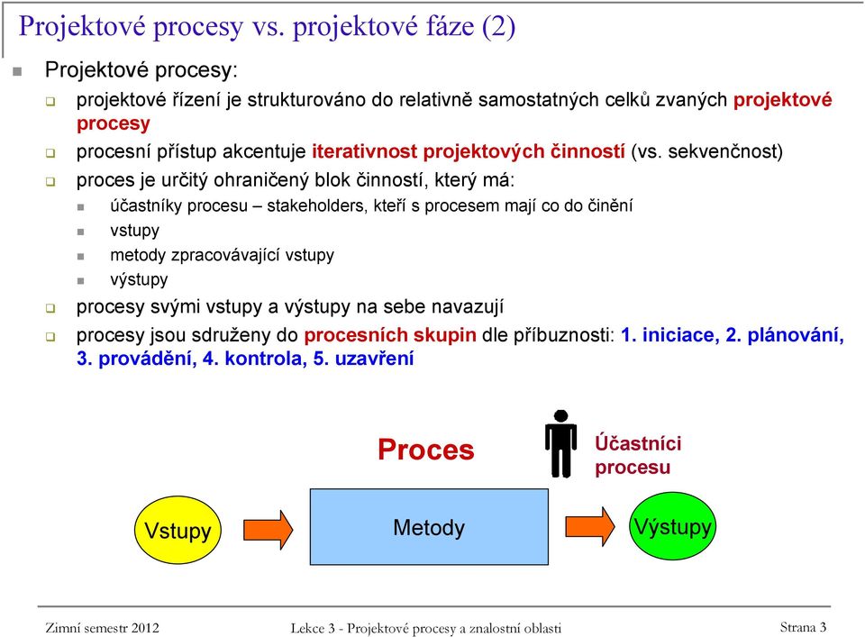 projektových činností (vs.