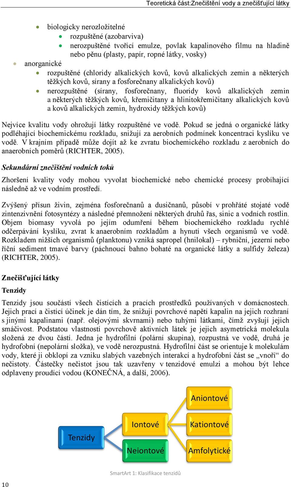 fluoridy kovů alkalických zemin a některých těţkých kovů, křemičitany a hlinitokřemičitany alkalických kovů a kovů alkalických zemin, hydroxidy těţkých kovů) Nejvíce kvalitu vody ohroţují látky